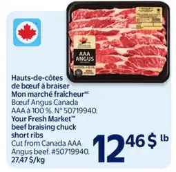 Walmart Your Fresh Market beef braising chuck short ribs offer