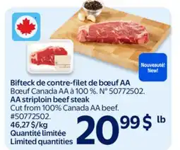 Walmart AA Striploin beef Steak offer
