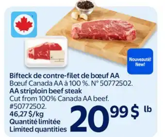 Walmart AA Striploin beef Steak offer