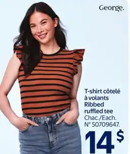 Walmart Ribbed ruffled tee offer