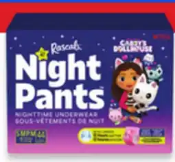 Walmart Girls' Rascals Night Pants nighttime underwear offer