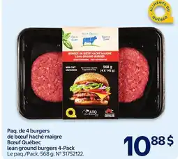 Walmart Bœuf Québec lean ground burgers 4-Pack offer
