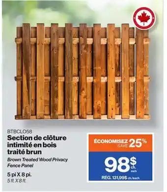 Patrick Morin Brown Treated Wood Privacy Fence Panel offer