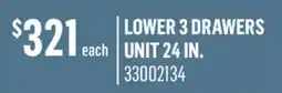 Canac lower 3 drawers unit 24in offer