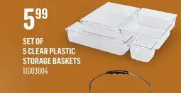 Canac Set of 5 Clear Plastic Storage baskets offer