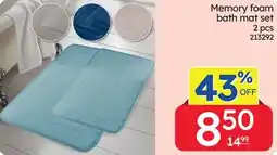 Rossy Memory foam bath mat set offer