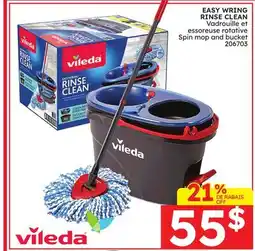 Rossy Vileda EASY CLEAN RINSE CLEAN Spin mop and bucket offer