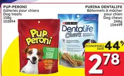 Rossy PUP-PERONI Dog treats 158g PURINA DENTALIFE Dog chews 248g offer