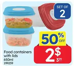 Rossy Food containers with lids offer