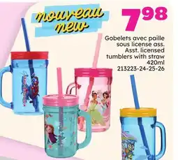 Rossy Asst. licensed tumblers with straw 420ml offer