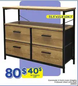 Rossy 4-drawer chest with shelf offer
