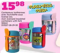 Rossy Asst. licensed insulated containers with fork offer
