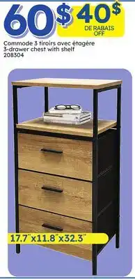 Rossy 3-drawer chest with shelf offer