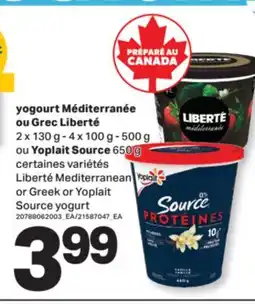 L'Intermarché YOGOURT MÉDITERRANÉE OU GREC 2X1309-4X1009-5009 OU SOURCE 650 G offer