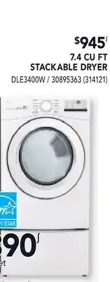 RONA LG 7.4 CU FT STACKABLE DRYER offer