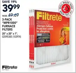 RONA 3-PACK MPR1000 FURNACE FILTERS offer