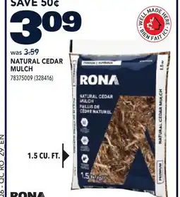 RONA NATURAL CEDAR MULCH offer