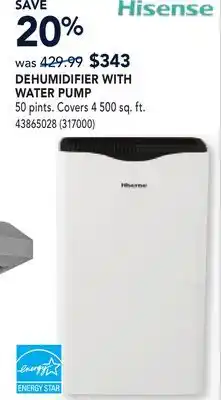 RONA DEHUMIDIFIER WITH WATER PUMP offer