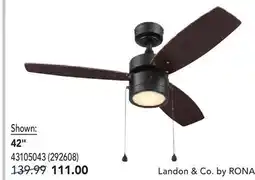 RONA 42 LANDON & CO. ceiling fans offer