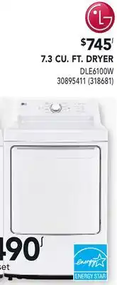RONA LG 7.3 CU. FT. DRYER offer
