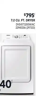 RONA 7.2 CU. FT. DRYER offer