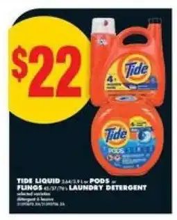 No Frills Tide Liquid or Pods or Flings Laundry Detergent offer