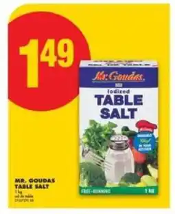 No Frills MR. GOUDAS TABLE SALT offer