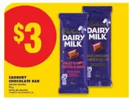 No Frills CADBURY CHOCOLATE BAR offer