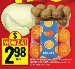 Food Basics Honeydew Melons, Navel Oranges, Kiwi offer