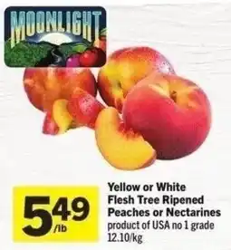 IGA Yellow or white flesh tree ripened peaches or nectarines offer