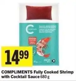IGA Compliments fully cooked shrimp with cocktail sauce offer