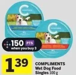 IGA Compliments wet dog food singles offer