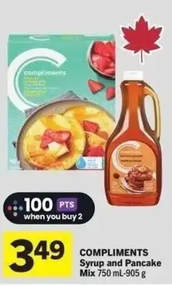 IGA Compliments syrup and pancake mix offer