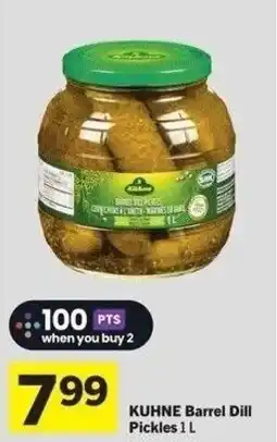 IGA Kuhne barrel dill pickles offer