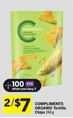 IGA Compliments organic tortilla chips offer