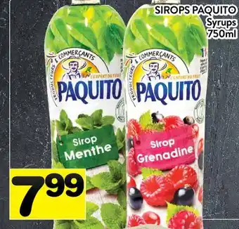 Supermarché PA SIROPS PAQUITO | SYRUPS offer