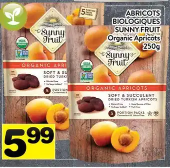 Supermarché PA ABRICOTS BIOLOGIQUES SUNNY FRUIT | ORGANIC APRICOTS offer