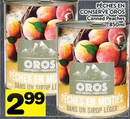Supermarché PA PÊCHES EN CONSERVE OROS | Canned Peaches offer