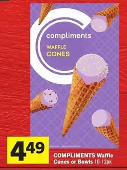 IGA Compliments waffle cones or bowls offer