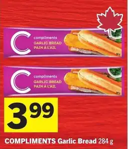 IGA Compliments garlic bread offer