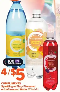 IGA Compliments sparkling or fizzy flavoured or unflavoured water offer