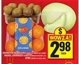 Food Basics HONEYDEW MELONS OR NAVEL ORANGES OR KIWI offer