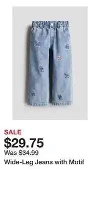 H&M Wide-Leg Jeans with Motif offer