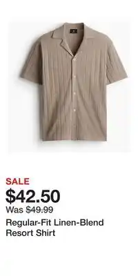 H&M Regular-Fit Linen-Blend Resort Shirt offer
