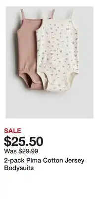 H&M 2-pack Pima Cotton Jersey Bodysuits offer