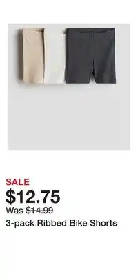 H&M 3-pack Ribbed Bike Shorts offer