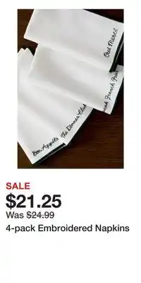 H&M 4-pack Embroidered Napkins offer