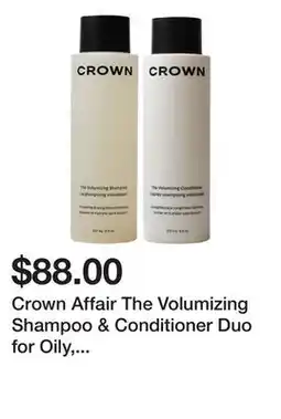 Sephora Crown Affair The Volumizing Shampoo & Conditioner Duo for Oily, Flat Hair offer