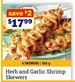 M & M Food Market Herb and Garlic Shrimp Skewers offer