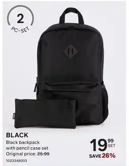 Bentley BLACK Black backpack with pencil case set offer